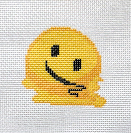 Melting Smile Emoji Needlepoint Canvas