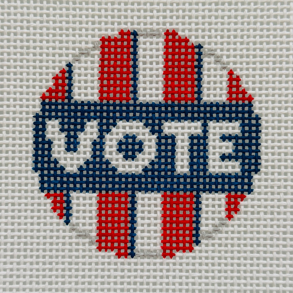 Mini Patriotic Vote Round Needlepoint Canvas