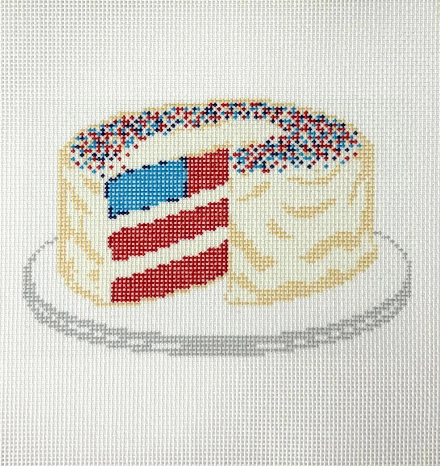 American Flag Cake Needlepoint Canvas