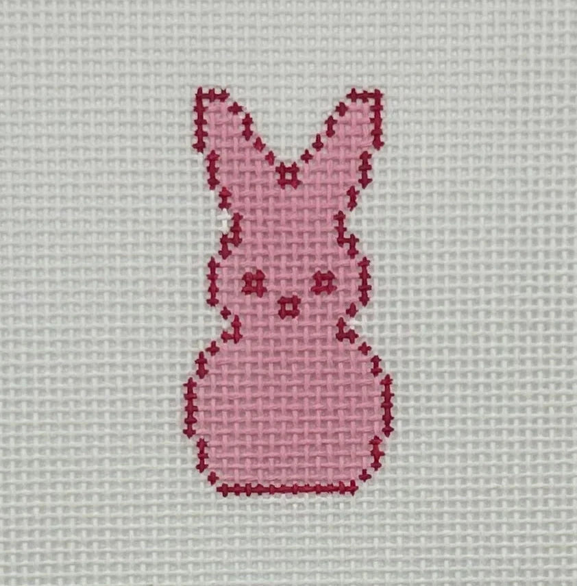 Mini Pink Peep Heart Needlepoint Canvas