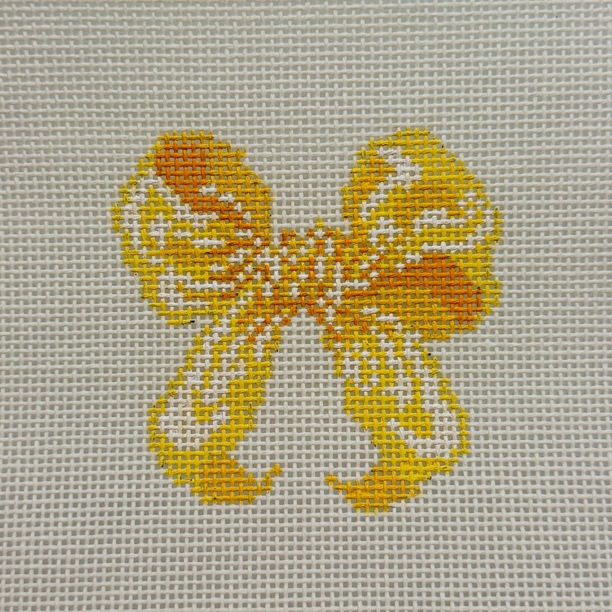 Mini Bow - Yellow Needlepoint Canvas