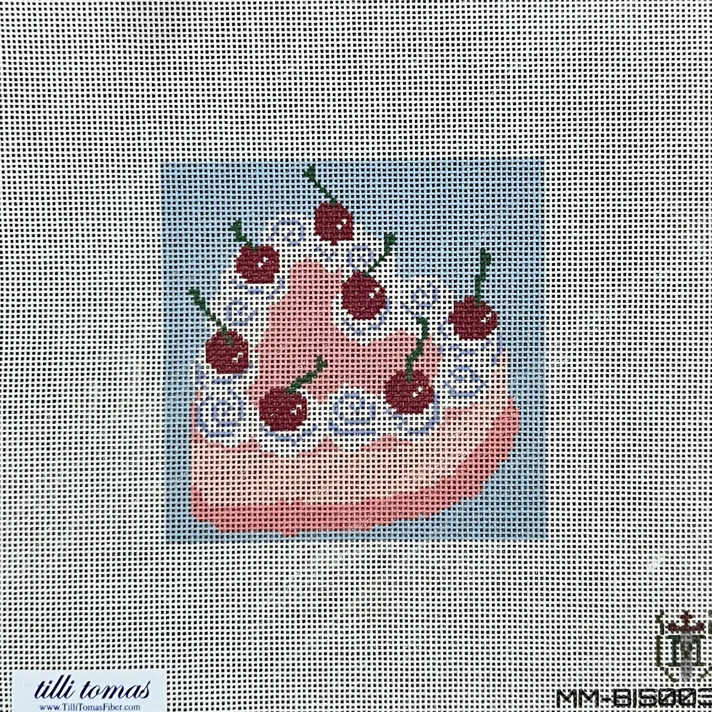 Cherry Heart Cake Needlepoint Canvas