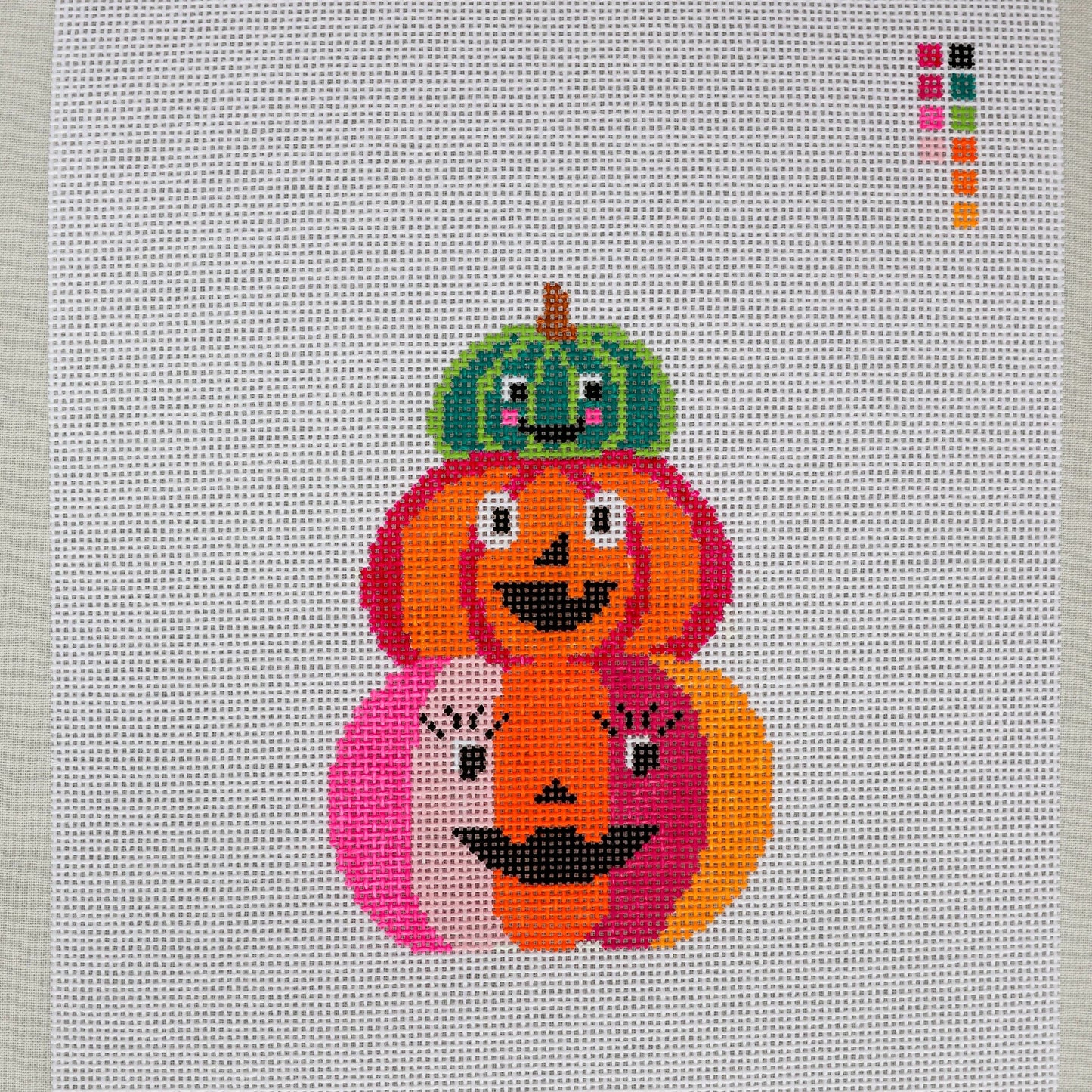 Funky Pumpkins Needlepoint Canvas