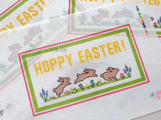 Large Hoppy Easter Needlepoint Canvas