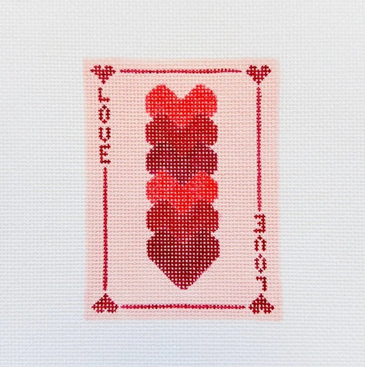 Love Card Hearts Needlepoint Canvas