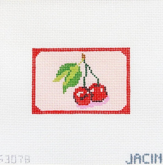 Cherry Bag Tag Needlepoint Canvas