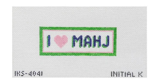 I Heart Mahj Bag Tag Needlepoint Canvas