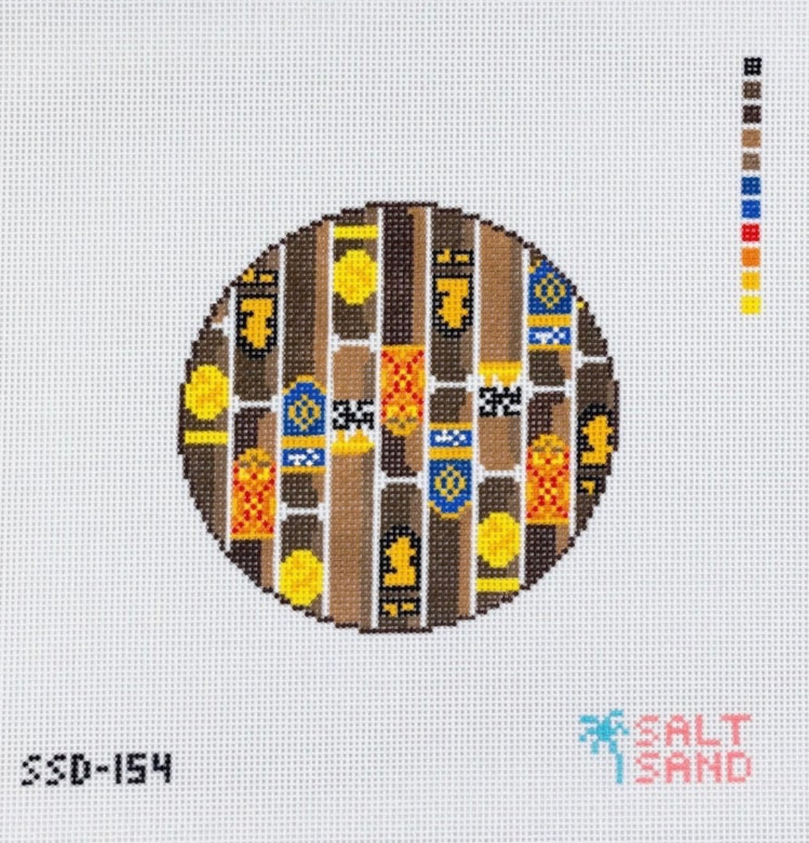 Cigar Round Needlepoint Canvas