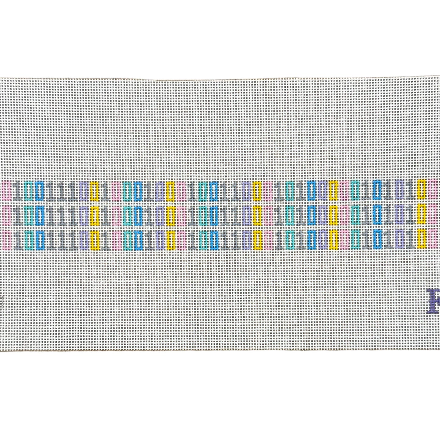 Rainbow Binary Key Fob Needlepoint Canvas