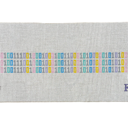 Rainbow Binary Key Fob Needlepoint Canvas