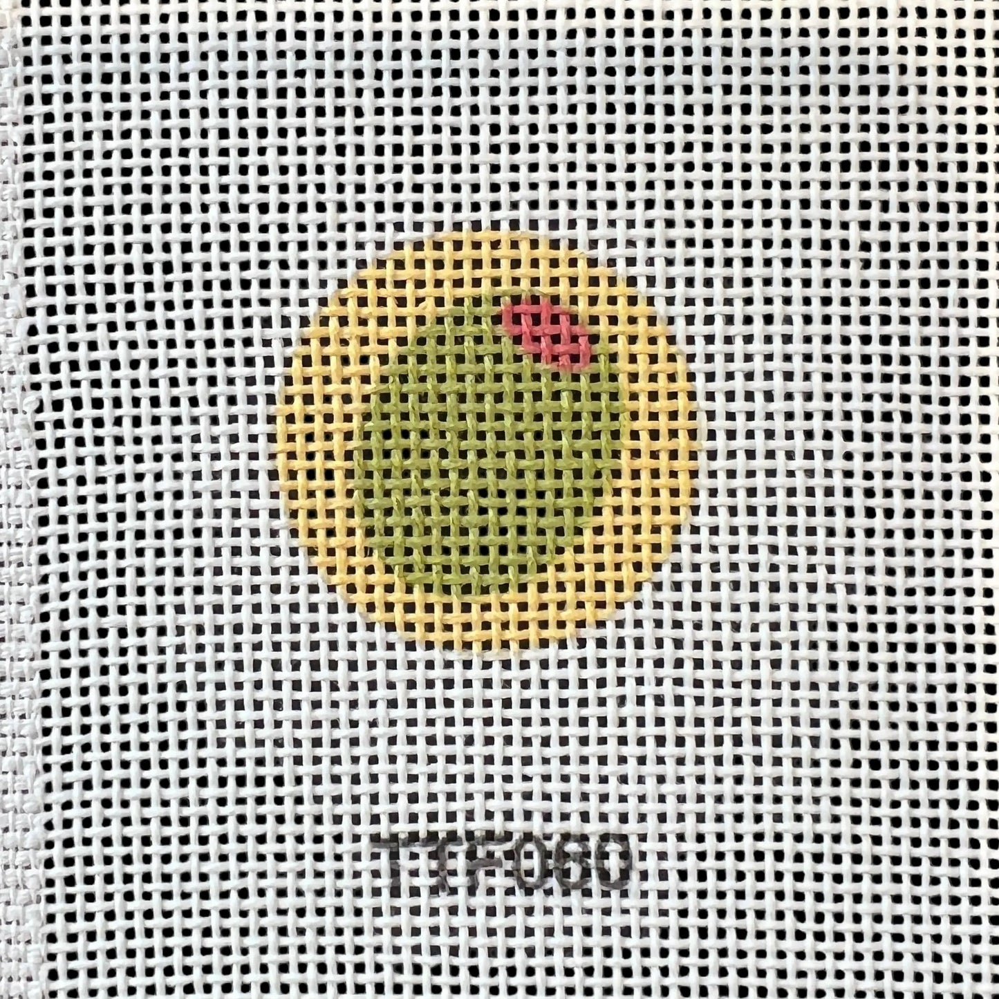 Mini Olive with Yellow Background Needlepoint Canvas