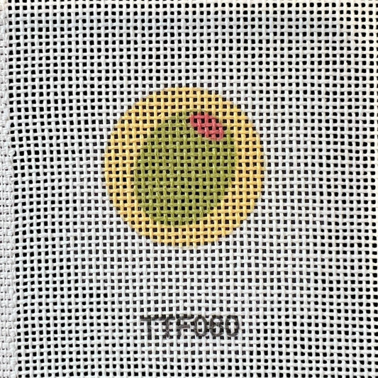 Mini Olive with Yellow Background Needlepoint Canvas