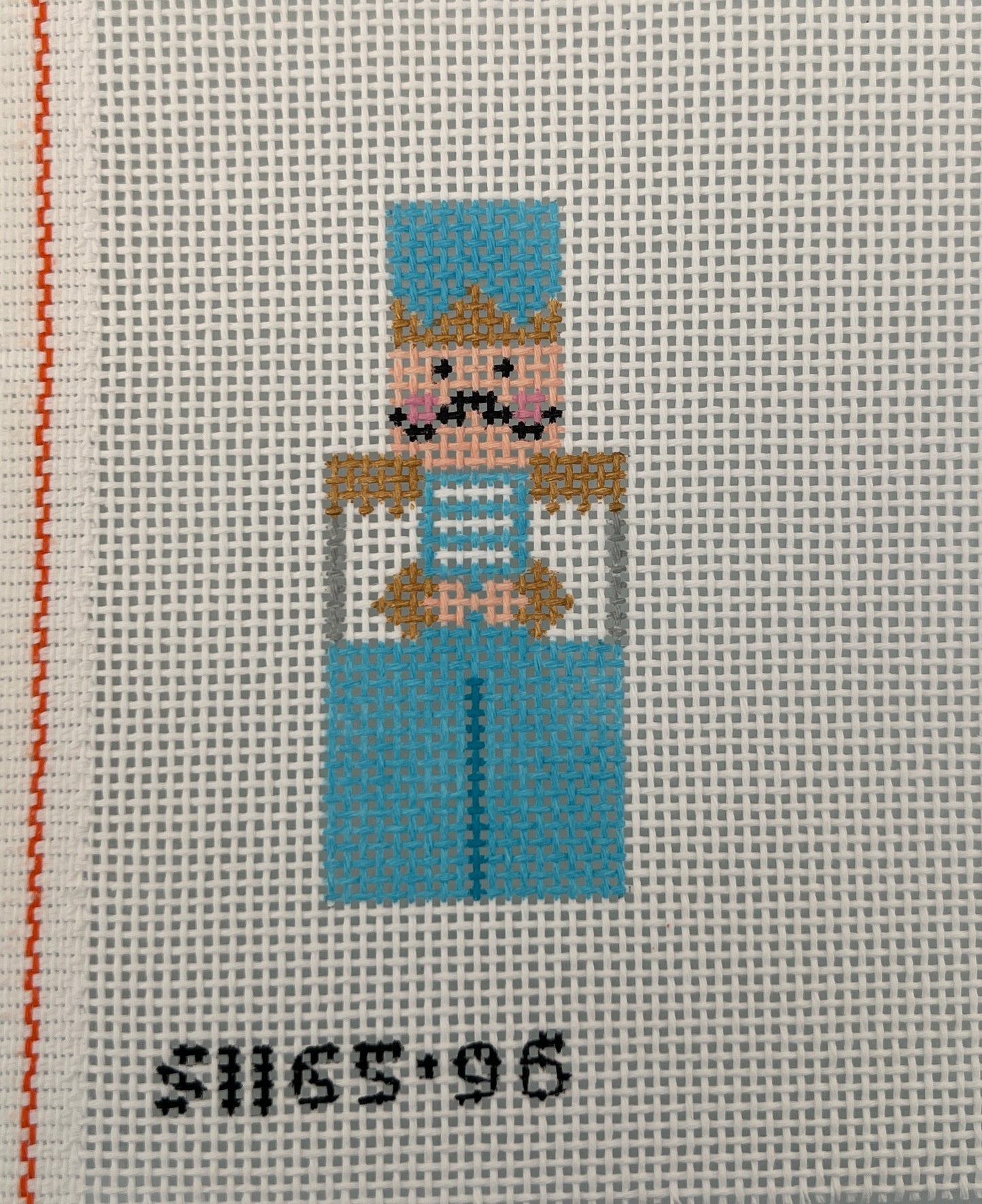 Blue Nutcracker Stitch-It Angel Needlepoint Canvas