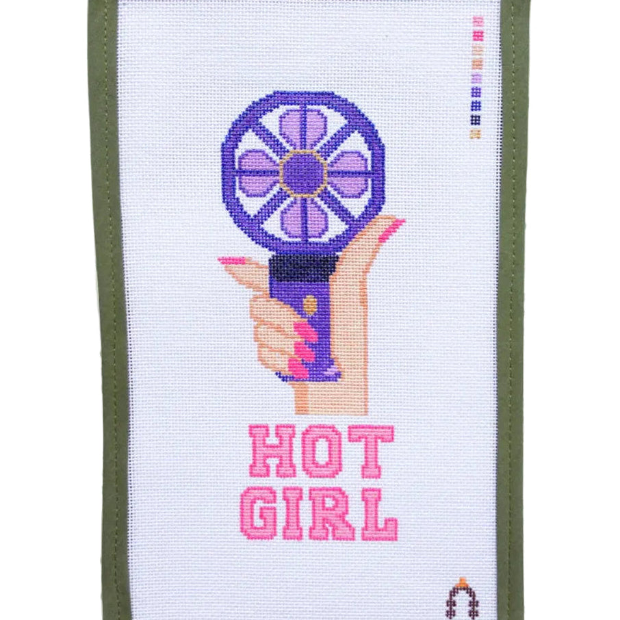 Hot Girl Fan Needlepoint Canvas