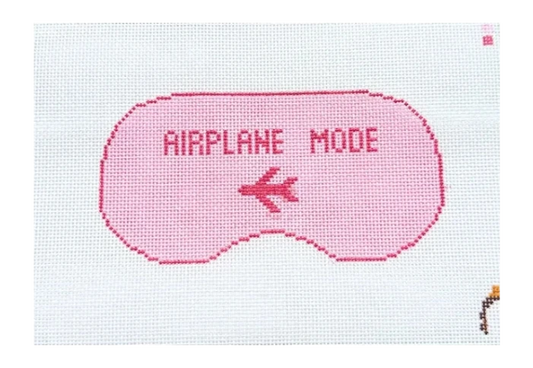Pink Airplane Mode Eye Mask Needlepoint Canvas