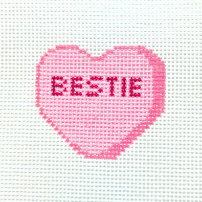 Bestie Heart Mini Needlepoint Canvas