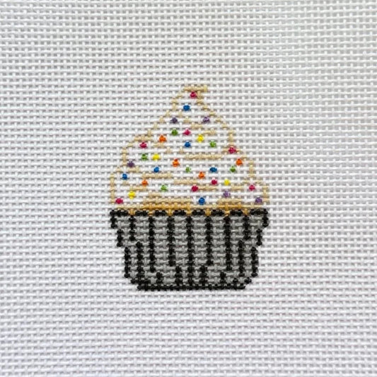 Mini Sprinkles Cupcake Needlepoint Canvas