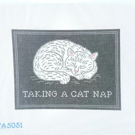 Taking a Cat Nap Needlepoint Canvas