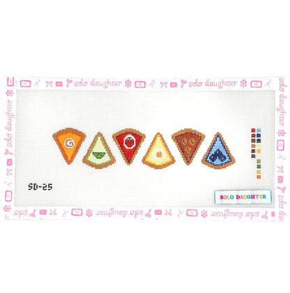 Pie Slices (Key Chain or Bookmark) Needlepoint Canvas