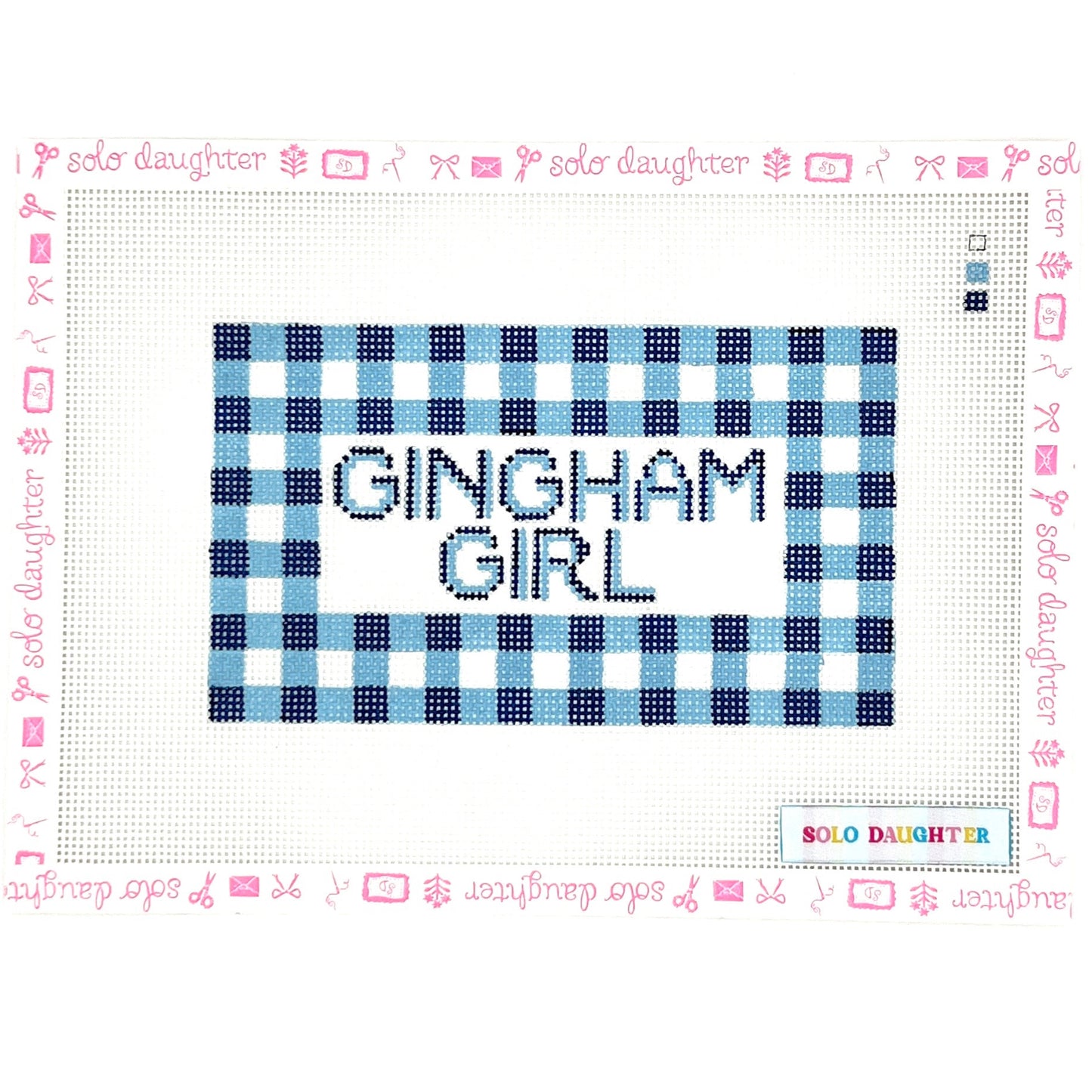 Gingham Girl Needlepoint Canvas