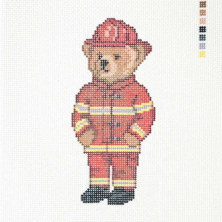 Fireman Bear Needlepoint Canvas