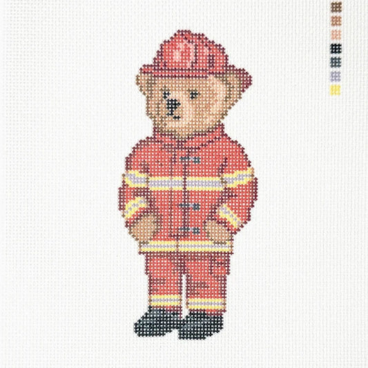 Fireman Bear Needlepoint Canvas
