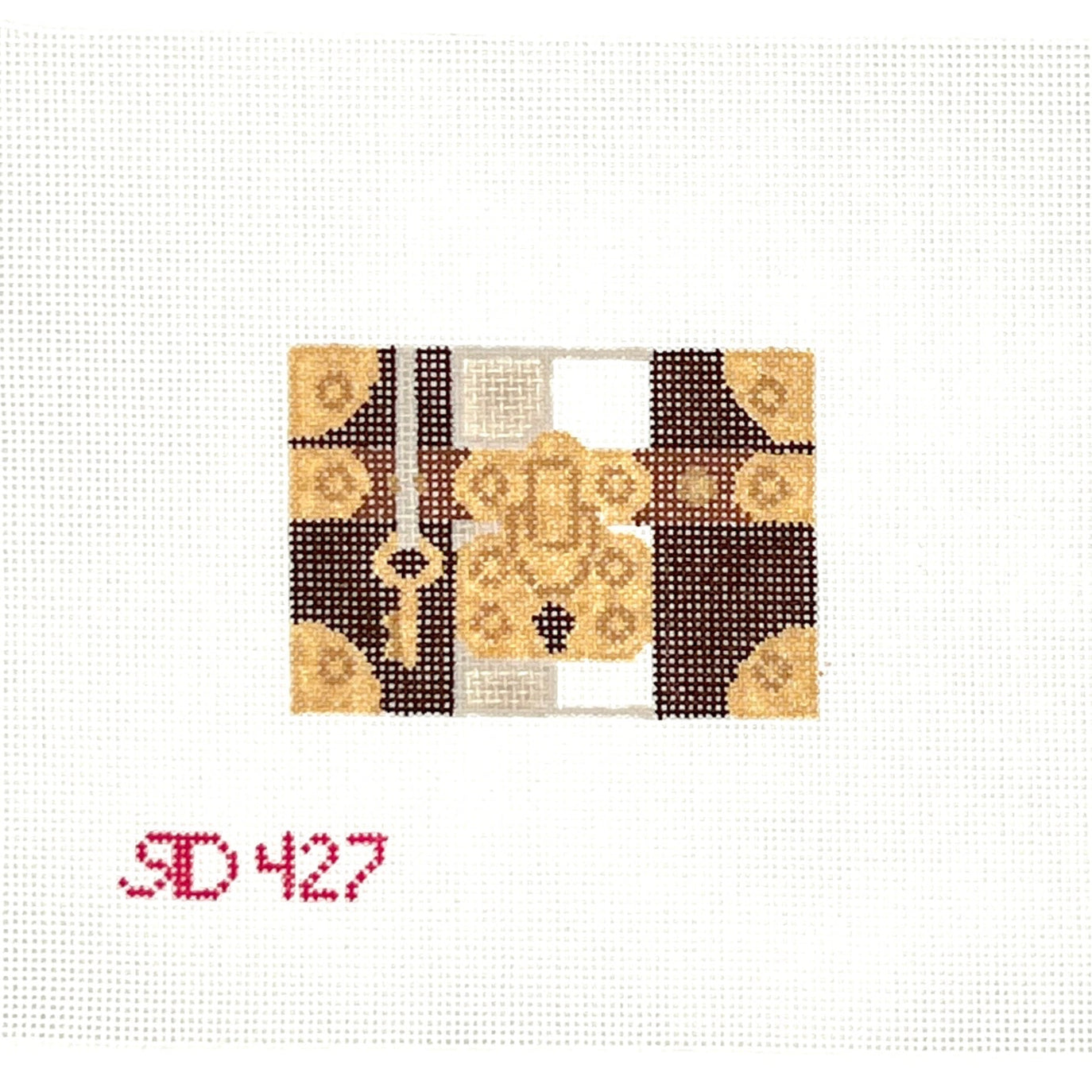 Trunk Luggage Tag Needlepoint Canvas