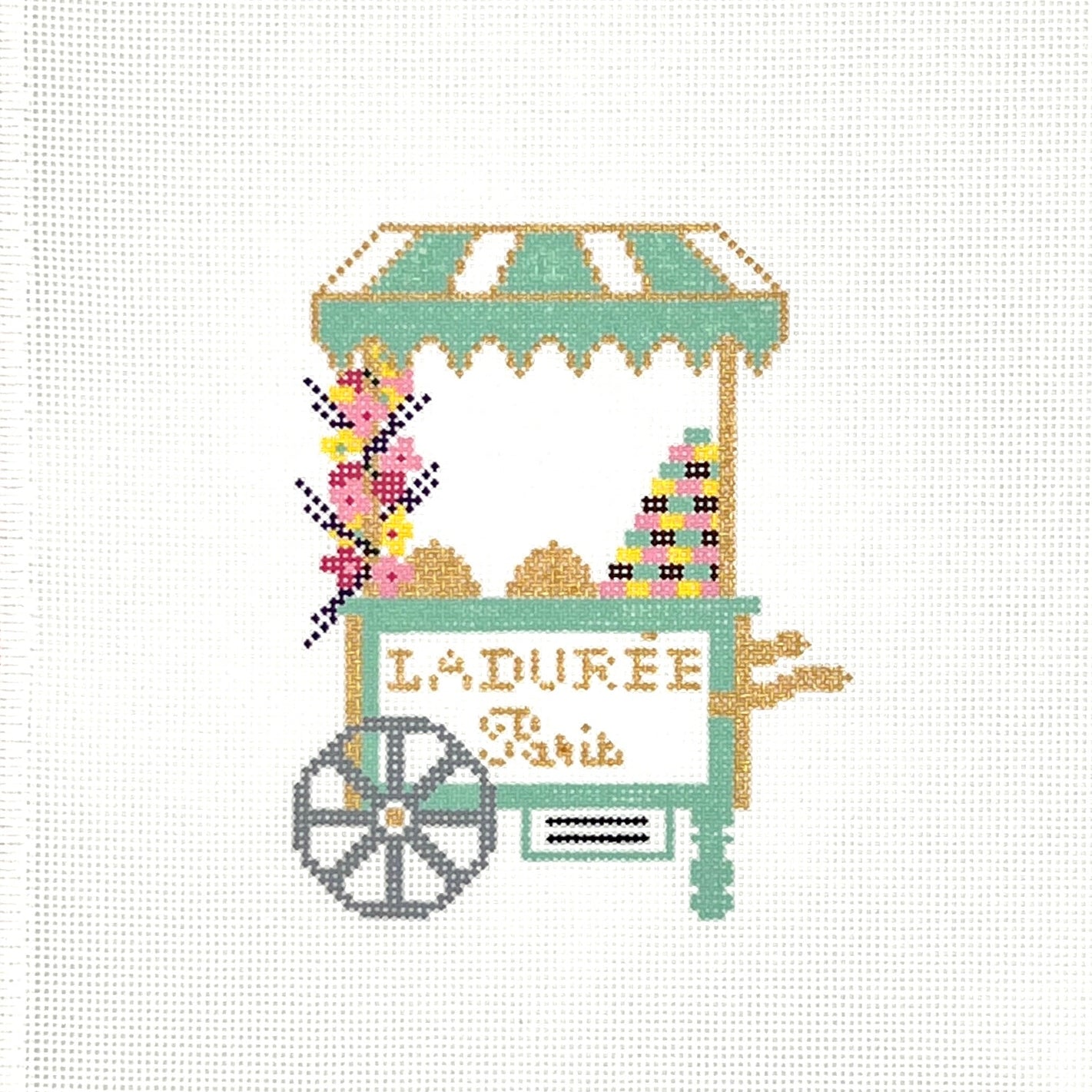 Laudree Cart Needlepoint Canvas – Solo Daughter Stitchery