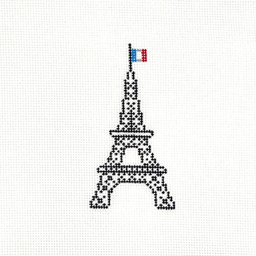 Eifel Tower Flag Needlepoint Canvas