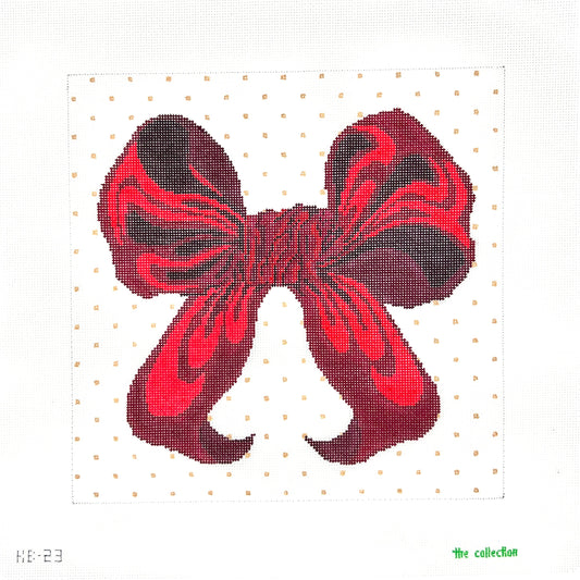Large Bow - Red Needlepoint Canvas