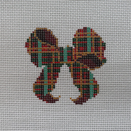 Mini Bow - Plaid Needlepoint Canvas