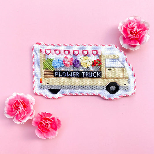 Flower Truck Needlepoint Canvas & Stitch Guide