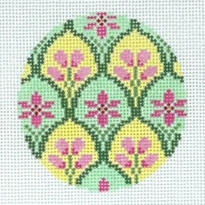 Alpine Flower Round 18M Needlepoint Canvas