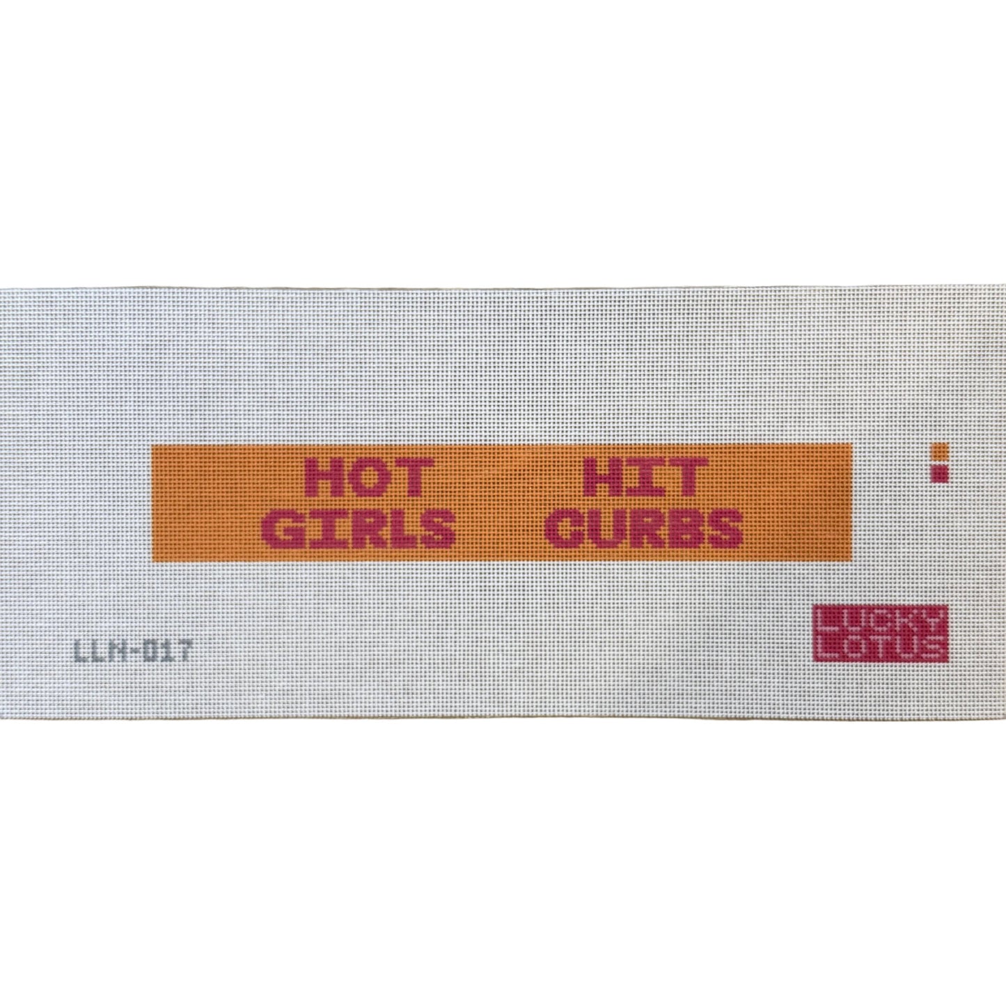 Hot Girls Hit Curbs Key Chain / Bookmark Needlepoint Canvas