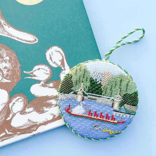 Boston Public Garden Round Needlepoint Canvas & Stitch Guide
