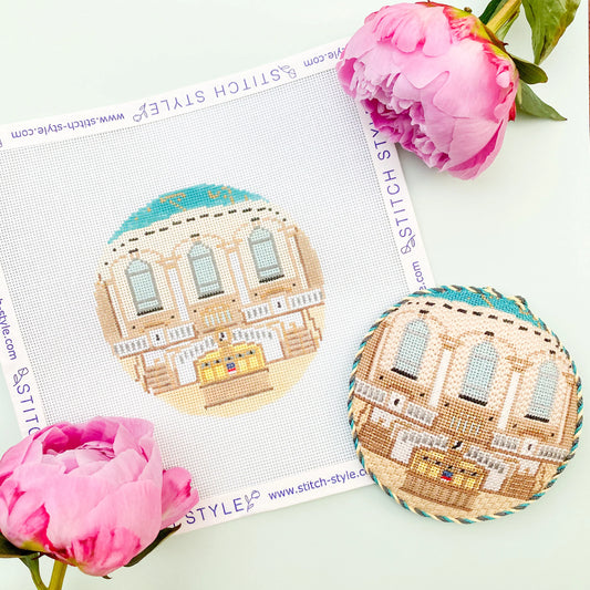 Grand Central Terminal Round Needlepoint Canvas & Stitch Guide