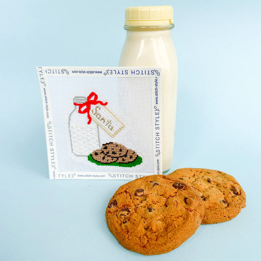 Cookies and Milk for Santa Needlepoint Canvas & Stitch Guide