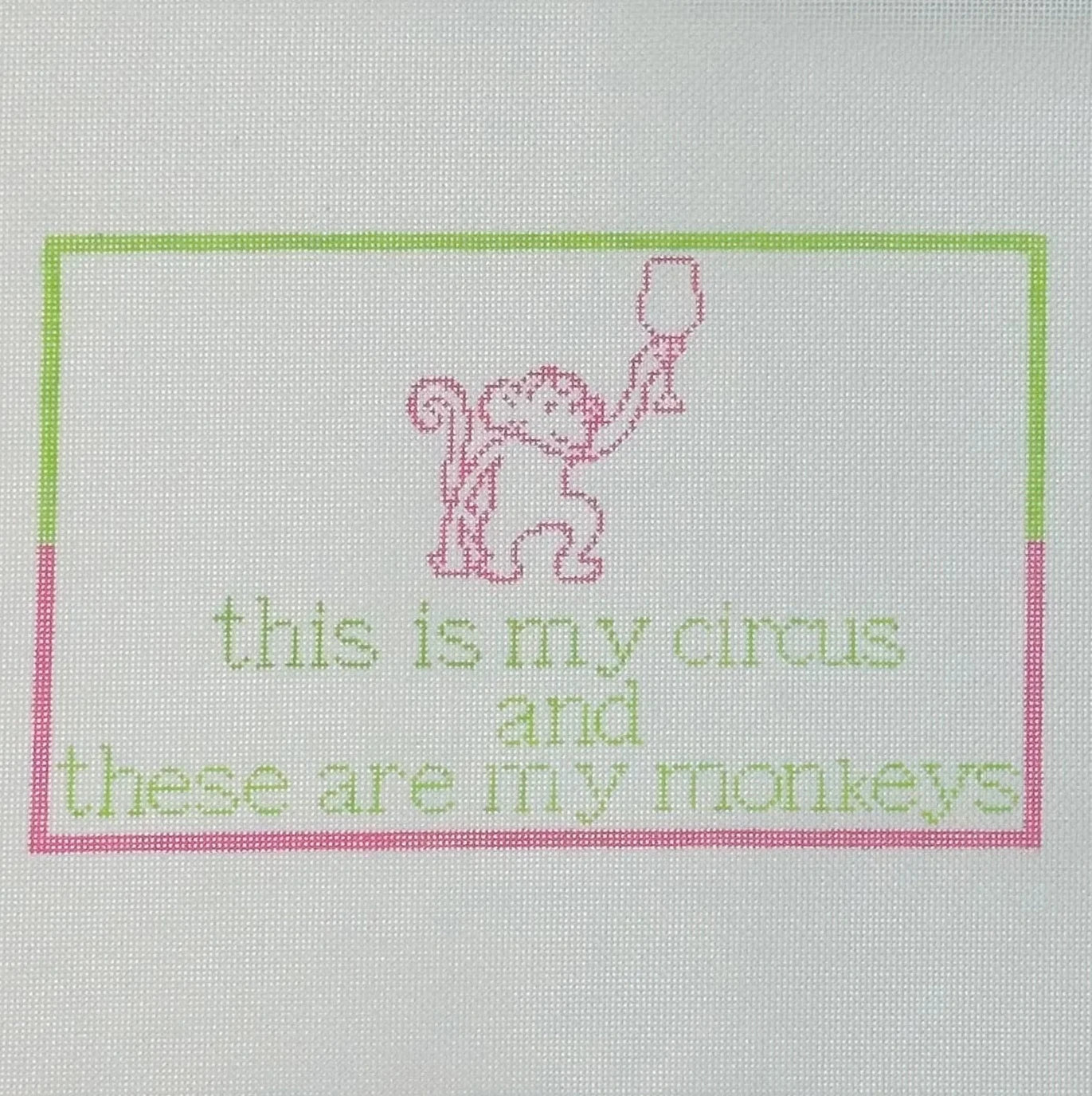 Circus Monkeys Needlepoint Canvas