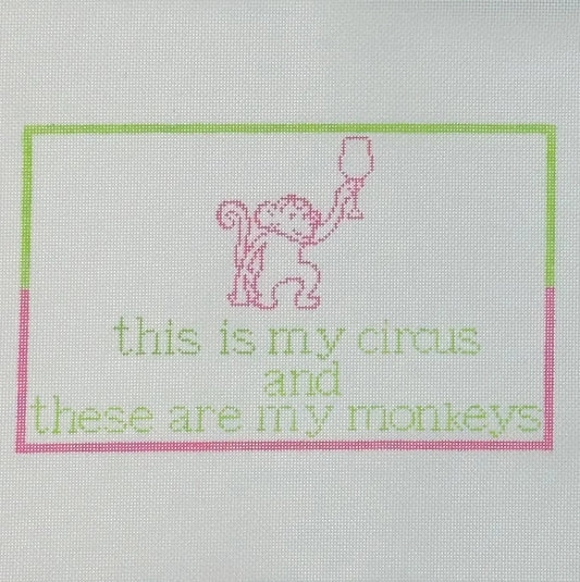 Circus Monkeys Needlepoint Canvas