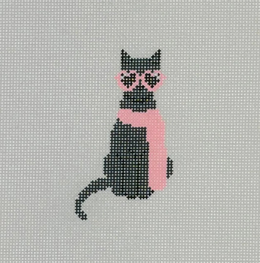 Mini Fab Black Cat Needlepoint Canvas