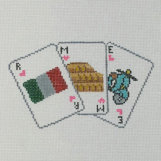 Rome Playing Cards Needlepoint Canvas