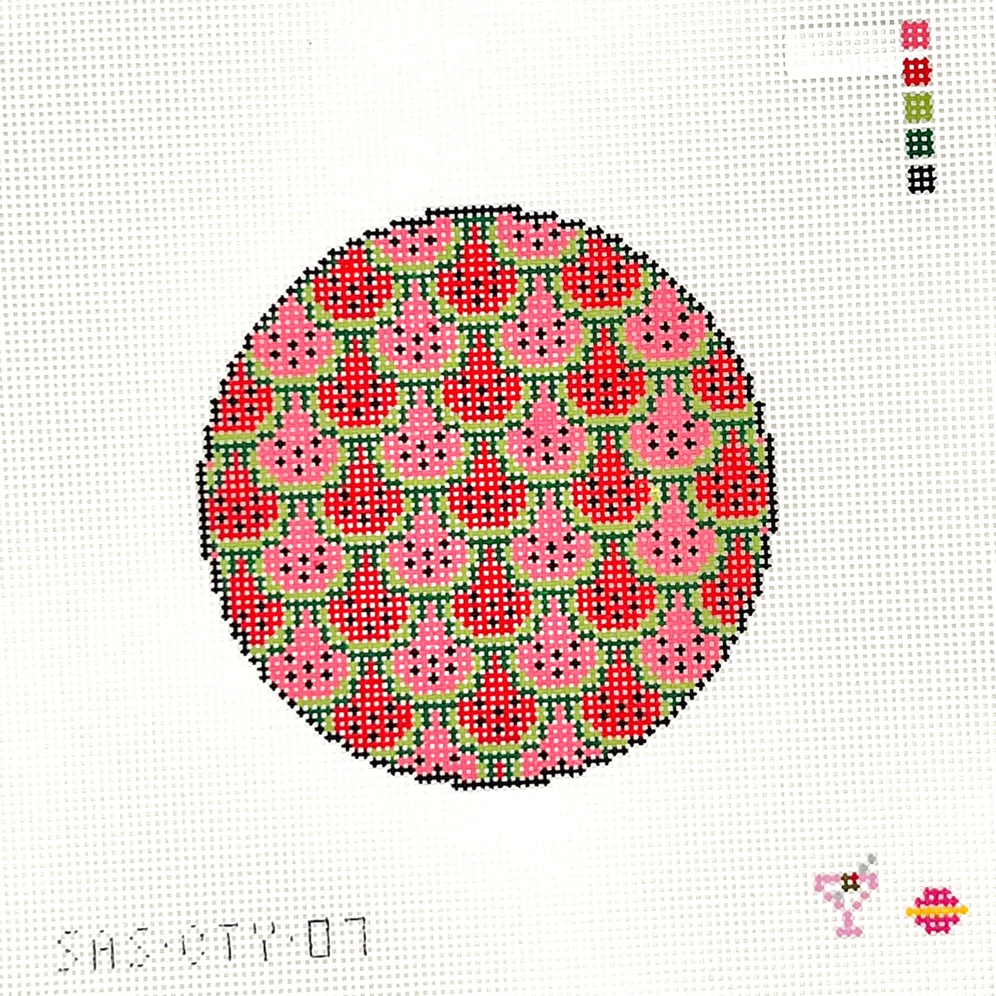 Watermelon Round Needlepoint Canvas