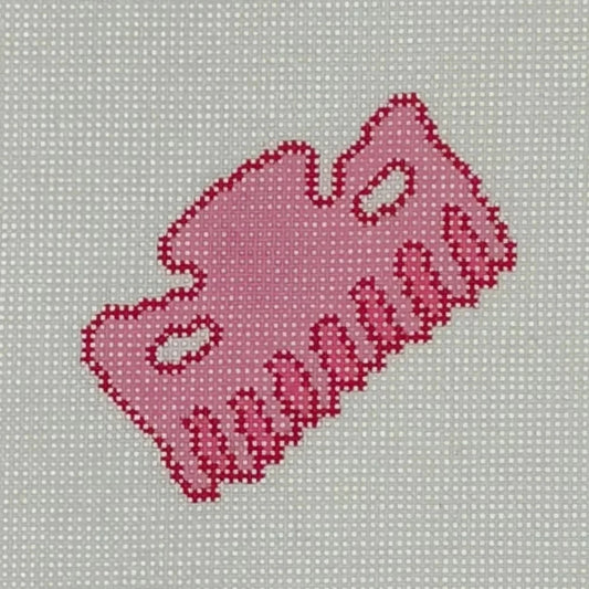 Mini Pink Hair Clip Needlepoint Canvas
