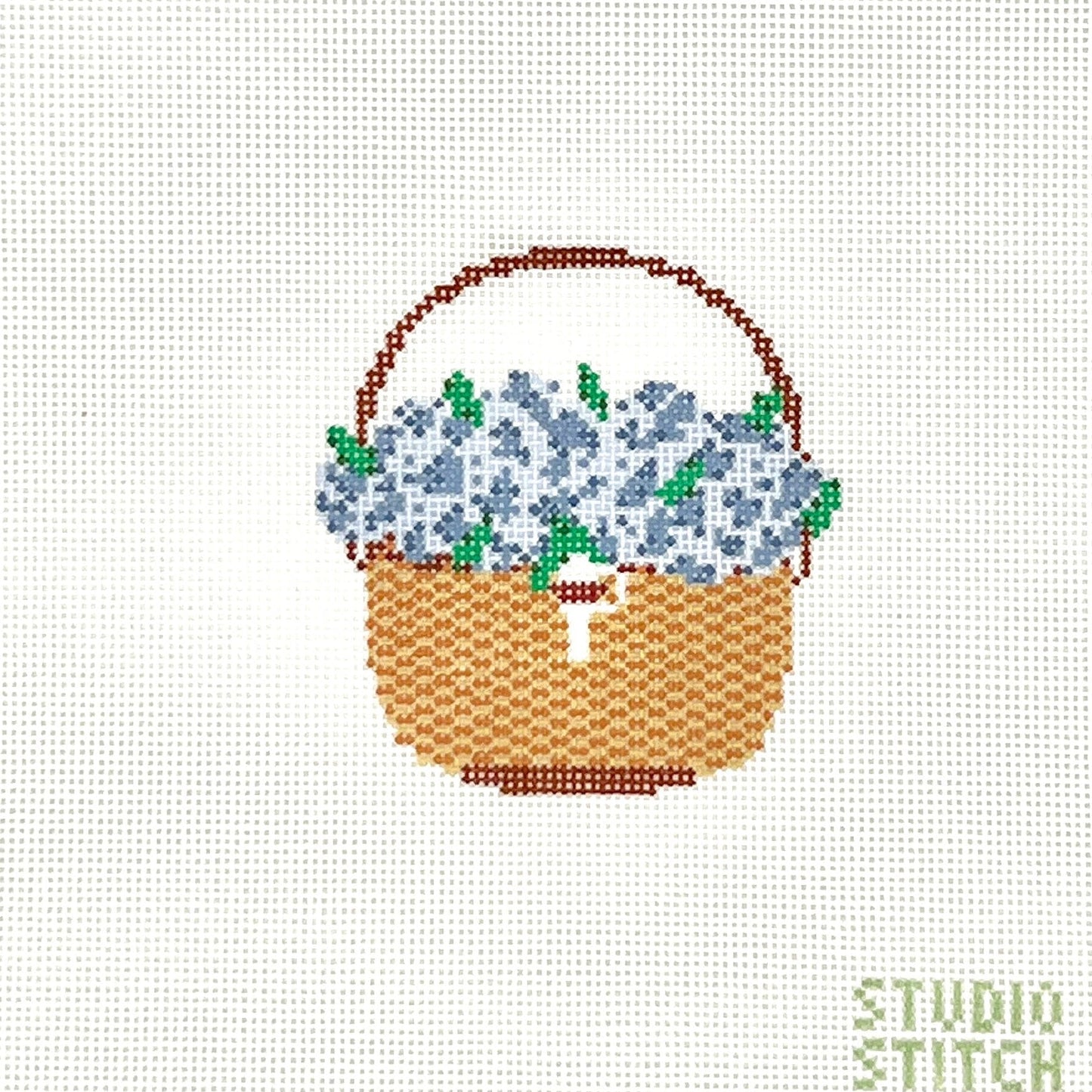 Blue Nantucket Basket Needlepoint Canvas