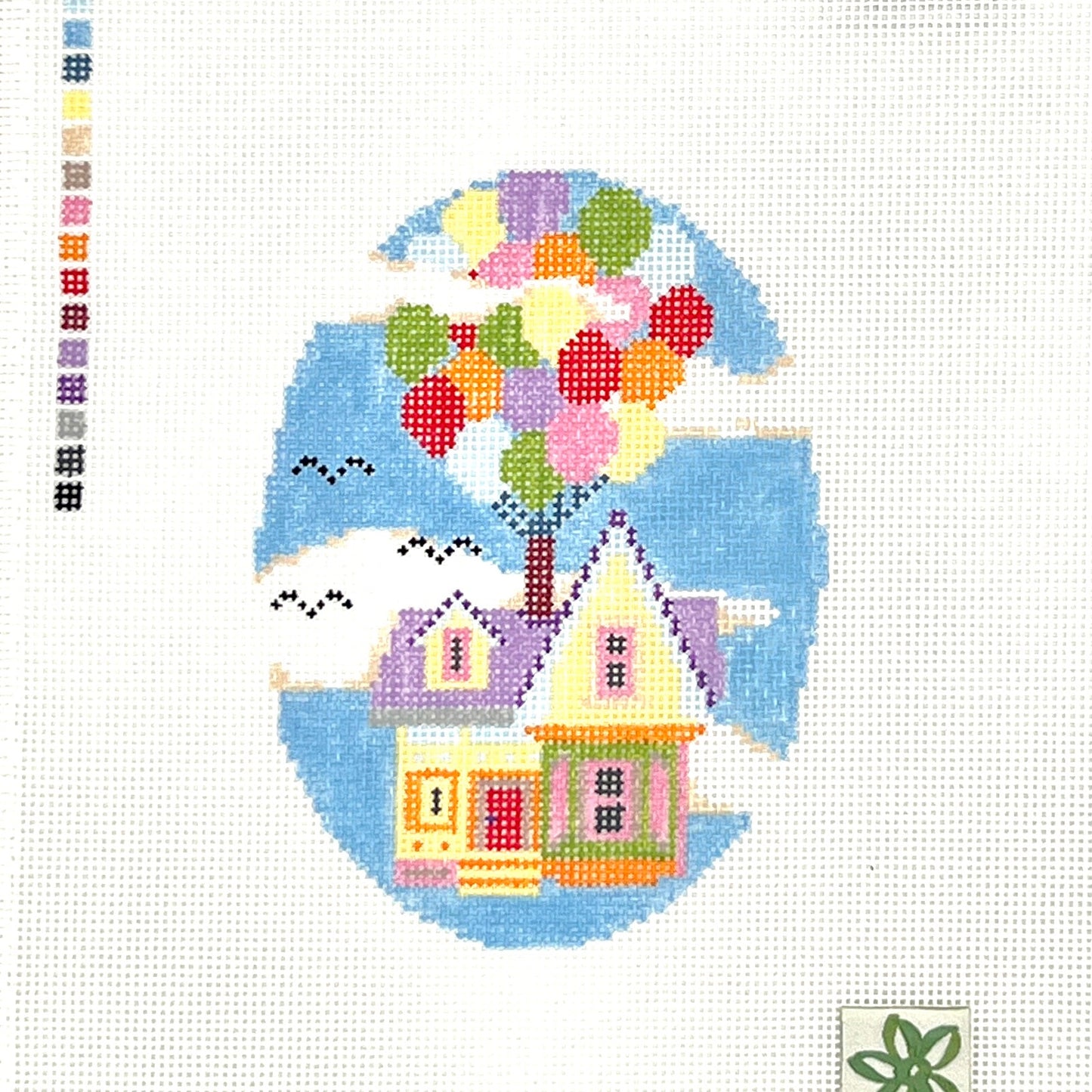 Floating Balloon House Needlepoint Canvas