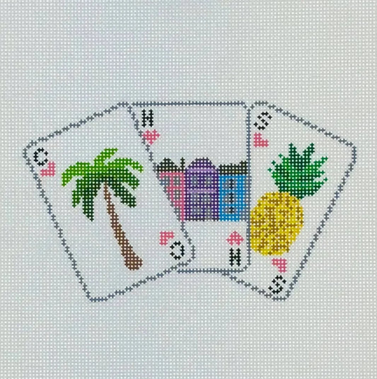 Charleston Playing Cards Needlepoint Canvas