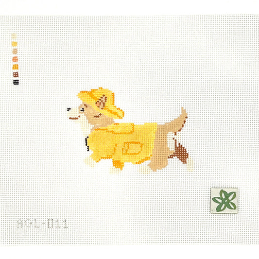 Corgi in a Raincoat Needlepoint Canvas