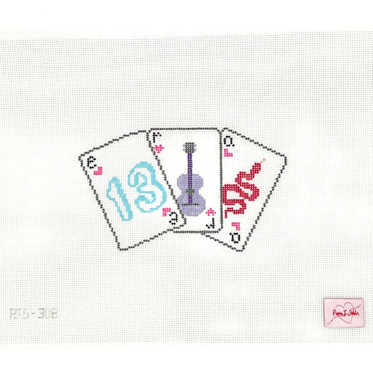 Taylor Swift Eras Tour Playing Cards Needlepoint Canvas