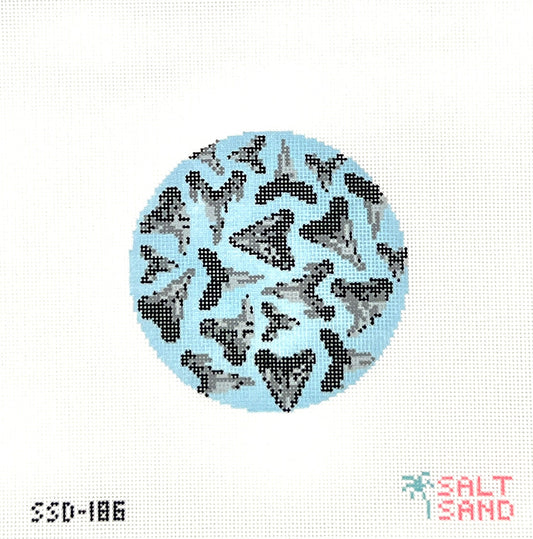 Shark Teeth Round Needlepoint Canvas