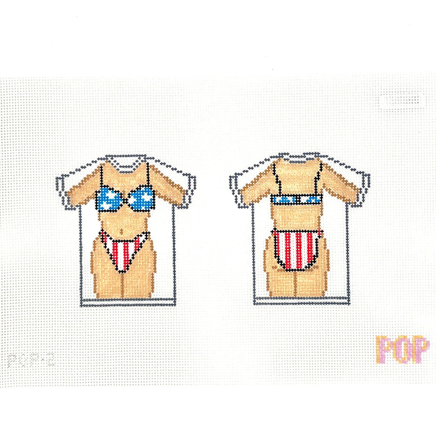 Bikini Tee USA Needlepoint Canvas